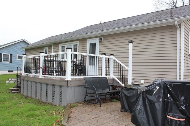 192 S Franklin, St, PA 16314 - back of property featuring a patio, a deck, and roof with shingles