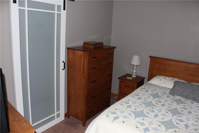 192 S Franklin, St, PA 16314 - bedroom featuring baseboards, a barn door, and carpet floors