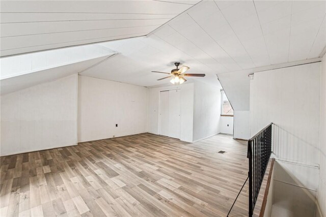4106 Garden Way, Lawrenceville, PA 15201 - bonus room with light wood-style flooring, visible vents, ceiling fan, and vaulted ceiling