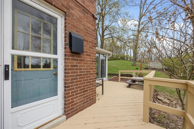 deck with a yard