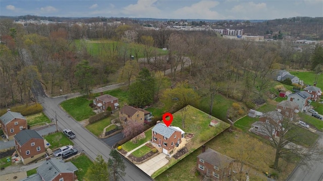 birds eye view of property with a residential view