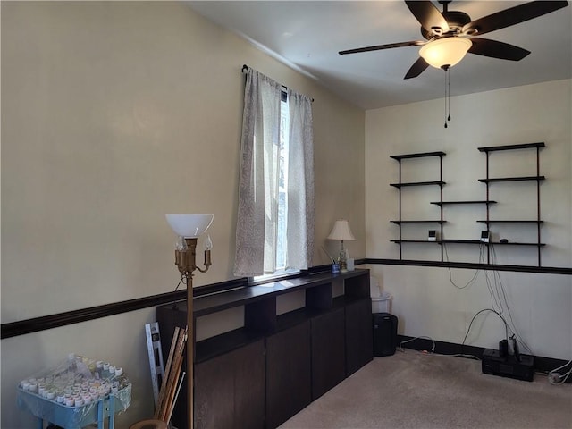 211 Oak St, City Of But Ne, PA 16001 - miscellaneous room featuring light carpet and ceiling fan