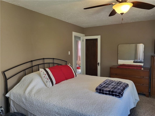 211 Oak St, City Of But Ne, PA 16001 - bedroom with a textured ceiling, ceiling fan, and carpet floors