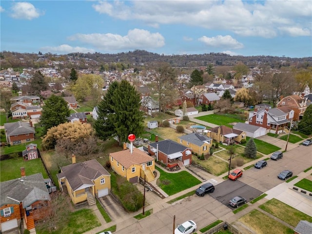 aerial view featuring a residential view