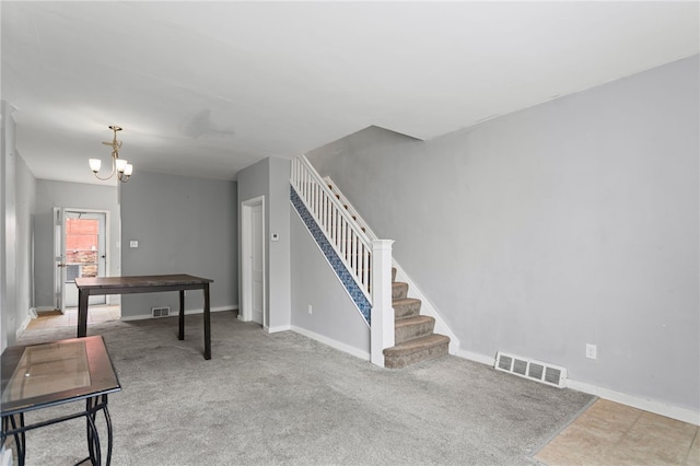 1968 Straubs Ln, Troy Hill, PA 15212 - rec room featuring visible vents, baseboards, and an inviting chandelier