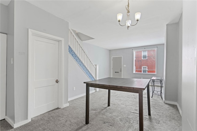 1968 Straubs Ln, Troy Hill, PA 15212 - office with carpet flooring, a notable chandelier, and baseboards