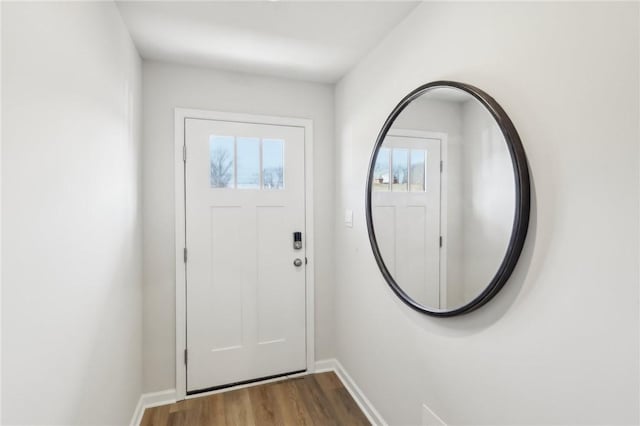 202 Cherry Tree Dr, Twp Of But Sw, PA 16001 - doorway with baseboards and dark wood-style floors