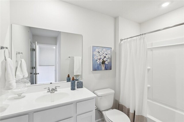 202 Cherry Tree Dr, Twp Of But Sw, PA 16001 - bathroom featuring shower / bath combo with shower curtain, vanity, and toilet