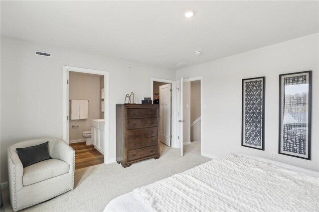 202 Cherry Tree Dr, Twp Of But Sw, PA 16001 - bedroom with visible vents, baseboards, light carpet, and ensuite bathroom