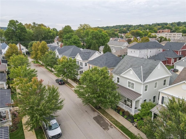 aerial view with a residential view