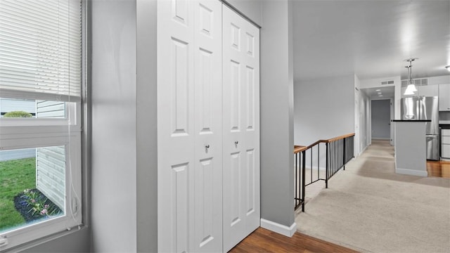 1814 Kenzie Dr, Robinson Twp Nwa, PA 15205 - corridor featuring visible vents, baseboards, and wood finished floors