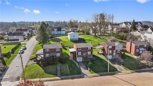 drone / aerial view with a residential view