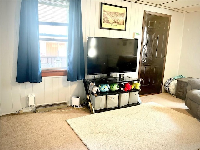 105 Ludwig St, Manorville Boro, PA 16236 - living room featuring carpet flooring and baseboard heating