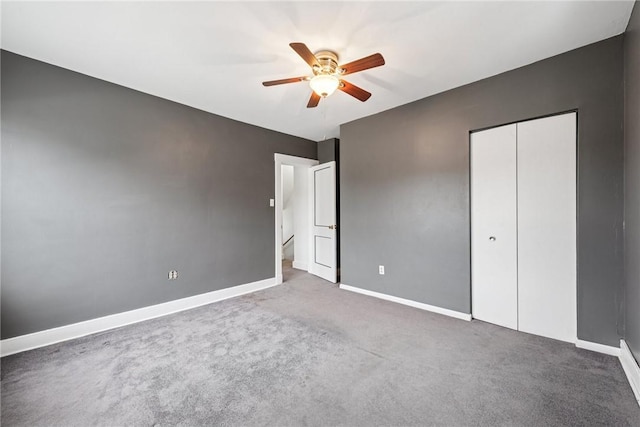 1634 Mcminn, Aliquippa, PA 15001 - unfurnished bedroom featuring ceiling fan, a closet, carpet flooring, and baseboards