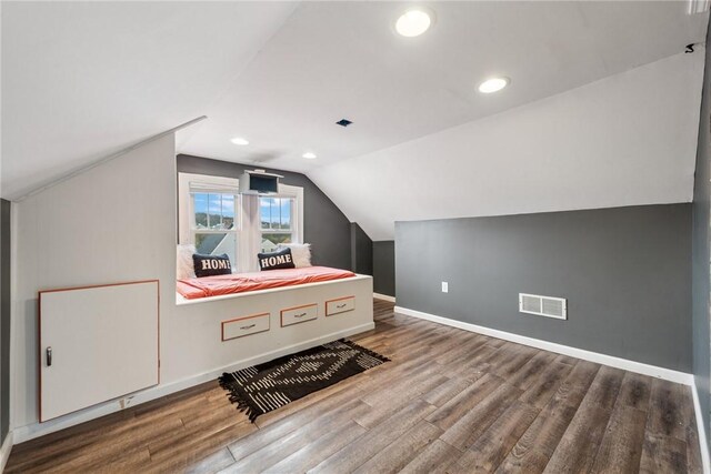 1634 Mcminn, Aliquippa, PA 15001 - bonus room with baseboards, recessed lighting, visible vents, lofted ceiling, and wood finished floors