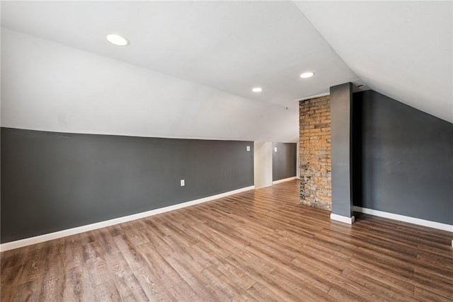 1634 Mcminn, Aliquippa, PA 15001 - bonus room with recessed lighting, baseboards, vaulted ceiling, and wood finished floors