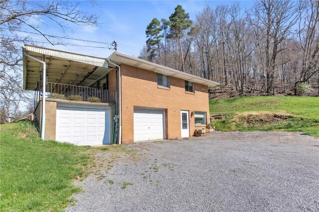 10110 Rinaman Rd, Mccandless, PA 15090 - back of house with a chimney, brick siding, and a lawn