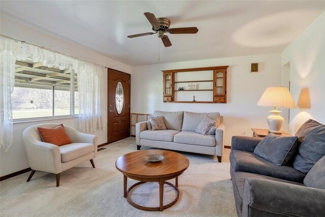 10110 Rinaman Rd, Mccandless, PA 15090 - living area featuring light carpet and a ceiling fan