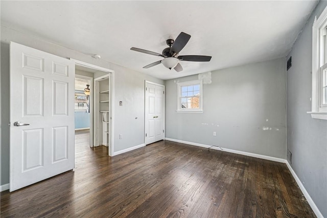 2096 Ramsey Rd, Monroeville, PA 15146 - unfurnished bedroom featuring a closet, visible vents, baseboards, and wood finished floors