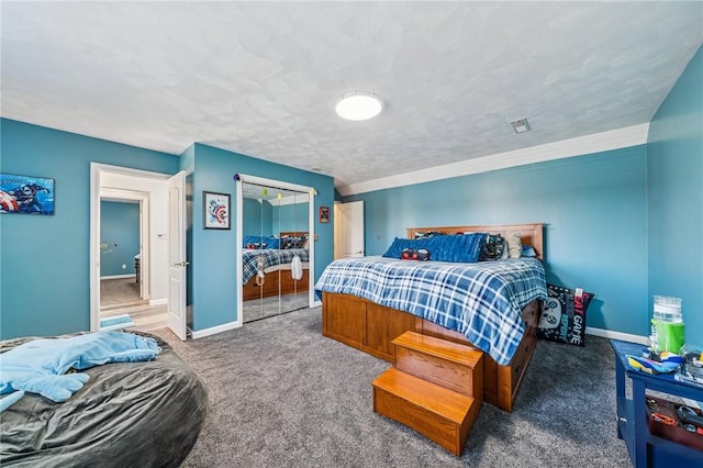 221 Pitgas Rd, Clarksville, PA 15322 - bedroom featuring visible vents, baseboards, and carpet
