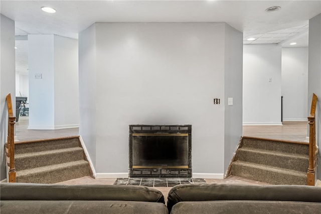 221 Pitgas Rd, Clarksville, PA 15322 - stairs with baseboards and recessed lighting