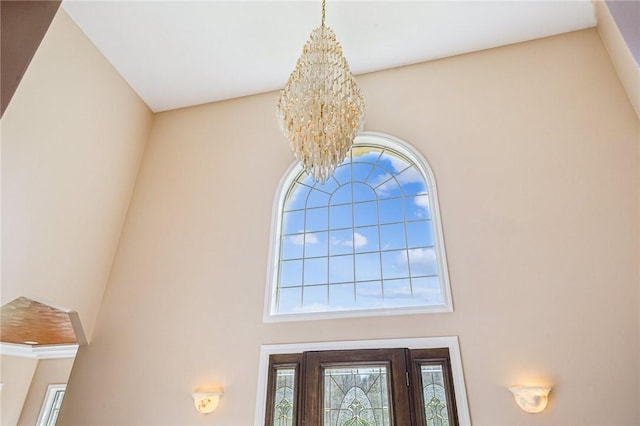 221 Pitgas Rd, Clarksville, PA 15322 - interior details featuring a chandelier