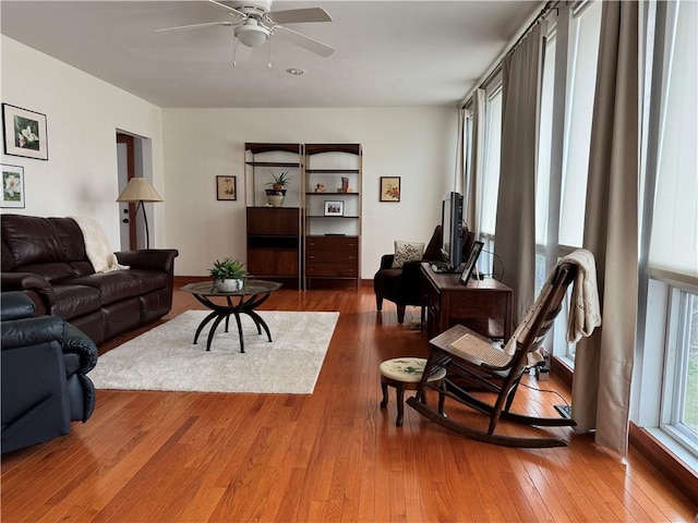 1419 Alverado Ave, Beechview, PA 15216 - living area with ceiling fan and hardwood / wood-style flooring