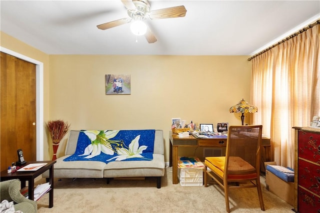 1805 Educational Dr, White Oak, PA 15131 - sitting room featuring visible vents, a ceiling fan, and carpet