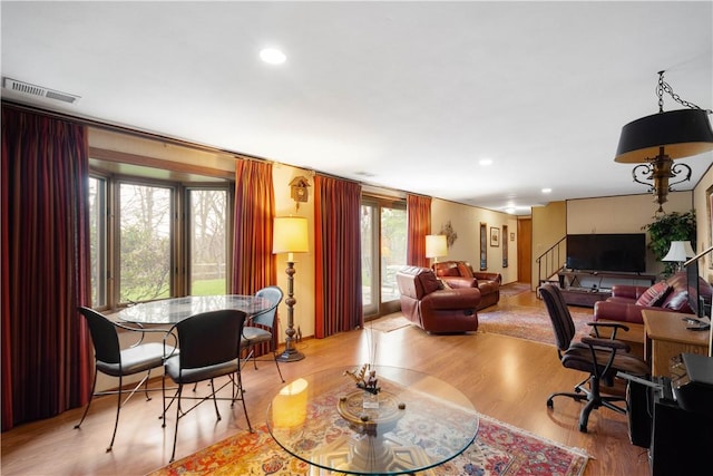 1805 Educational Dr, White Oak, PA 15131 - living area with recessed lighting, visible vents, and wood finished floors