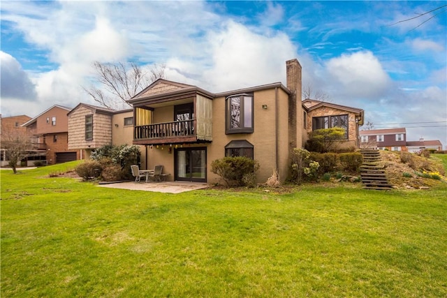 1805 Educational Dr, White Oak, PA 15131 - back of house featuring a patio area, a balcony, stairs, and a lawn
