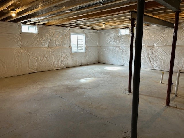 basement featuring a healthy amount of sunlight