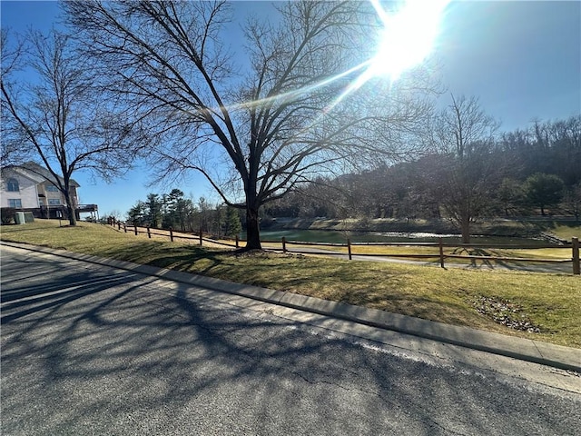 view of road featuring curbs