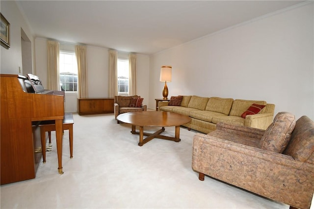 living room with carpet flooring
