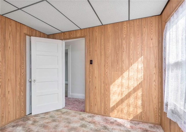 103 Timblin, Clay Twp, PA 16001 - spare room with wood walls, carpet, healthy amount of natural light, and a paneled ceiling