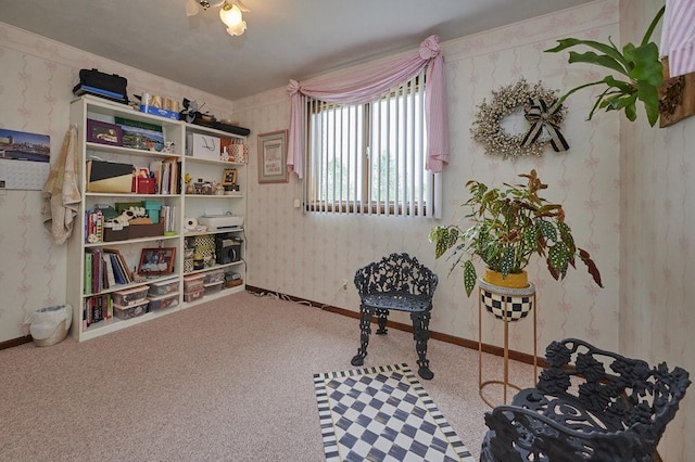 107 Spring Ln, South Union Twp, PA 15401 - sitting room with wallpapered walls and carpet