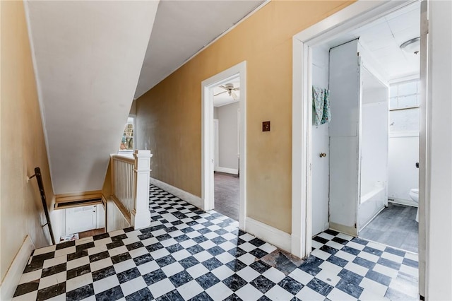 43-45 Union St, Uniontown, PA 15401 - interior space featuring baseboards, a ceiling fan, and light floors