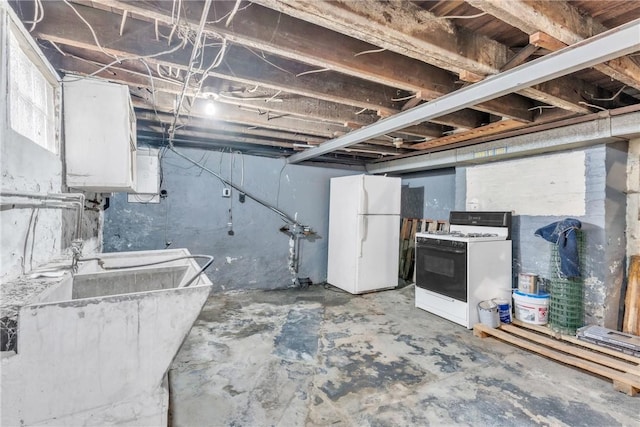 2444 Dewey St, Homestead, PA 15120 - unfinished basement with freestanding refrigerator