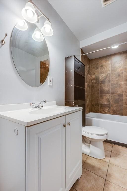 1415 Lager St, Troy Hill, PA 15212 - full bathroom with toilet, tile patterned floors, vanity, and bathing tub / shower combination