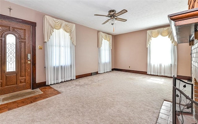 151 Jamaica Ave, West View, PA 15229 - entryway featuring carpet, baseboards, and a ceiling fan