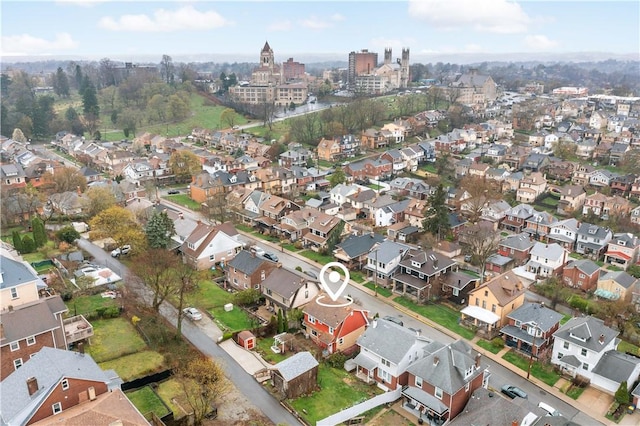 drone / aerial view featuring a residential view