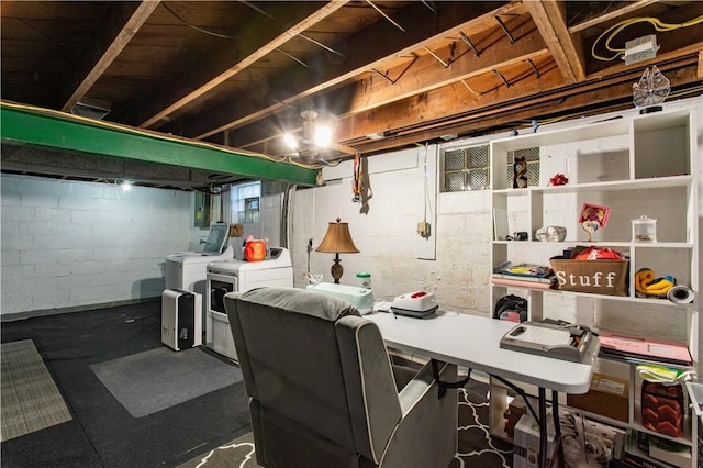 429 Big Knob Rd, New Sewickley Twp, PA 15074 - unfinished below grade area with washing machine and dryer