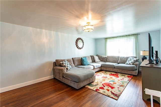 429 Big Knob Rd, New Sewickley Twp, PA 15074 - living area with baseboards and dark wood-style floors