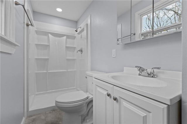 1226 Lamson Cir, Upper St Clair, PA 15241 - full bathroom with toilet, a stall shower, and vanity