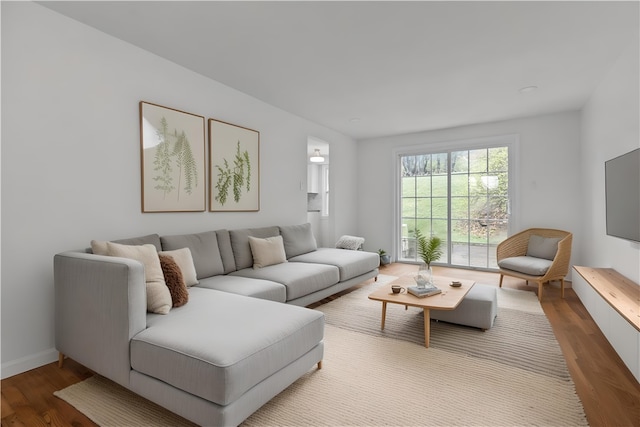 1226 Lamson Cir, Upper St Clair, PA 15241 - living room featuring baseboards and wood finished floors