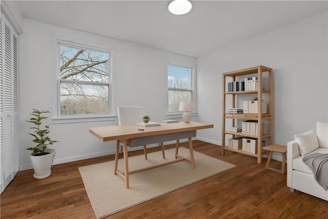 1226 Lamson Cir, Upper St Clair, PA 15241 - home office with baseboards and wood finished floors
