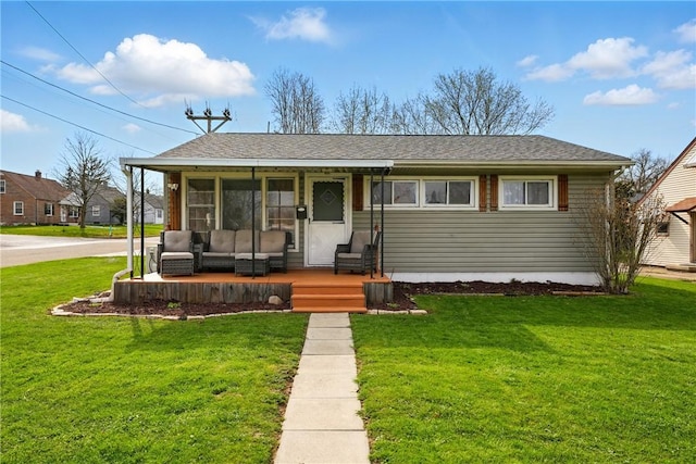 856 Spencer Ave, Sharon, PA 16146 - view of front of home featuring roof with shingles, a front lawn, and covered porch