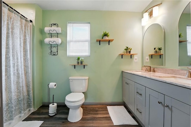 856 Spencer Ave, Sharon, PA 16146 - bathroom with a sink, toilet, and wood finished floors