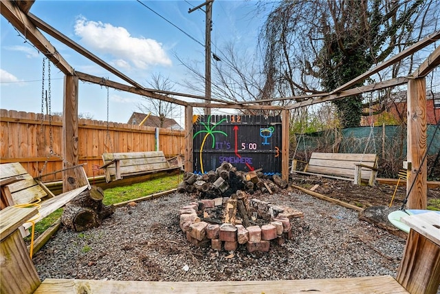 856 Spencer Ave, Sharon, PA 16146 - view of yard with a fire pit and a fenced backyard