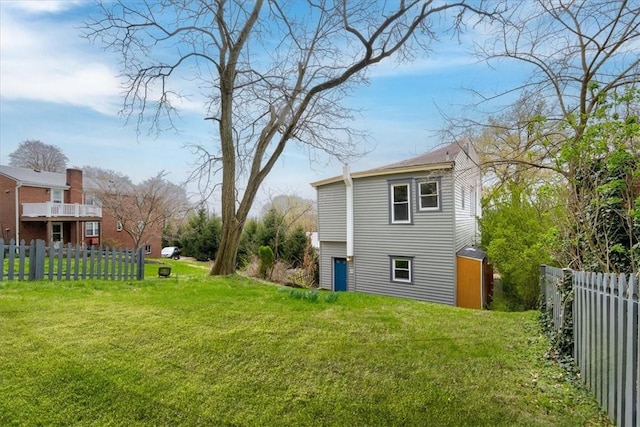 view of yard with fence