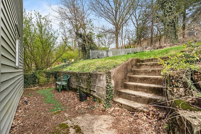 view of yard with fence